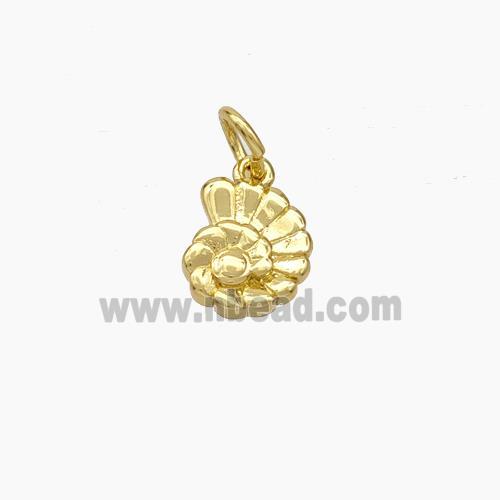 Spiral Shell Chams Copper Pendant Gold Plated