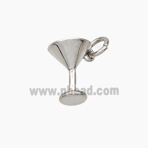 Wine Cup Charms Copper Pendant Platinum Plated