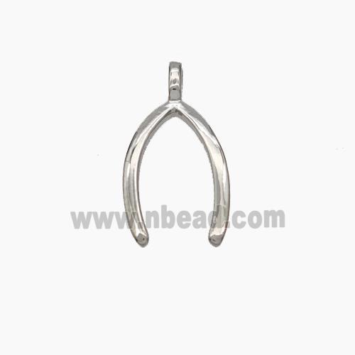 Copper Horseshoe Pendant Platinum Plated