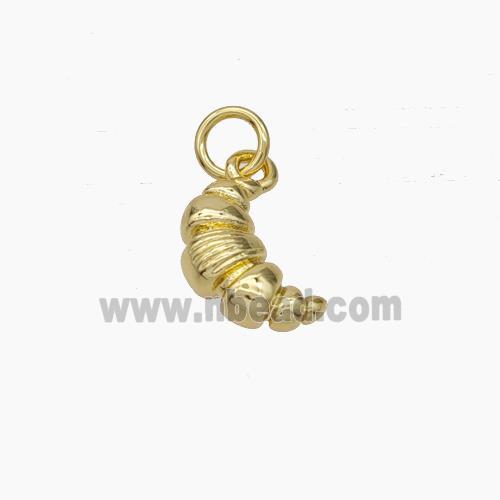 Croissant Charms Copper Pendant Gold Plated