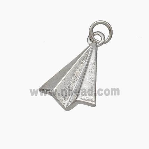 Paper Airplane Charms Copper Pendant Platinum Plated