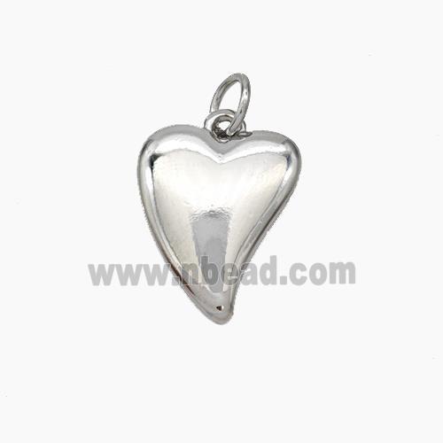 Copper Heart Pendant Platinum Plated