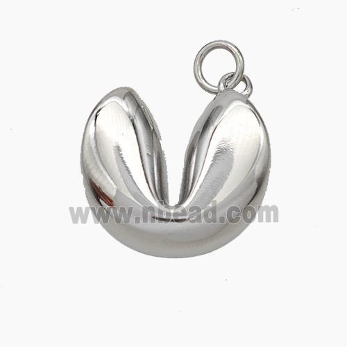 Fortune Cookie Charms Copper Pendant Platinum Plated