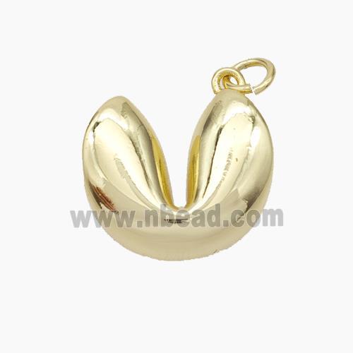 Fortune Cookie Charms Copper Pendant Gold Plated