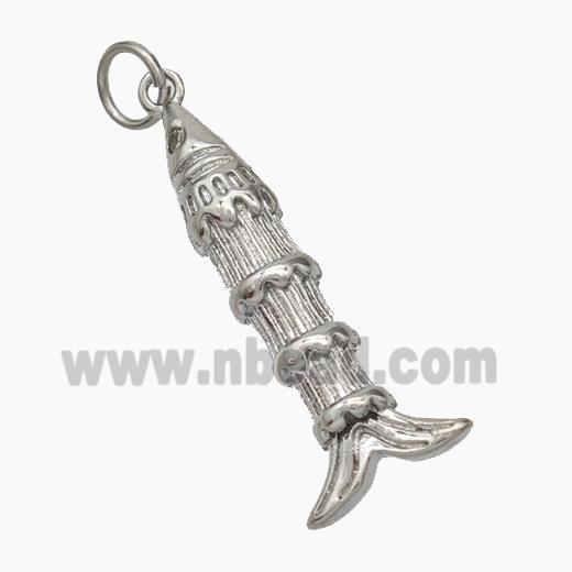 Copper Fish Pendant Platinum Plated