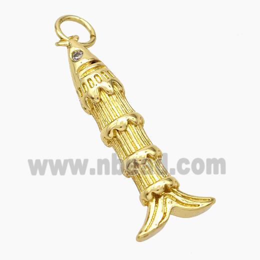 Copper Fish Pendant Gold Plated