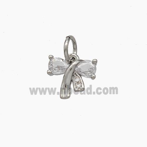 Awareness Ribbons Charms Copper Pendant Pave Zirconia Platinum Plated