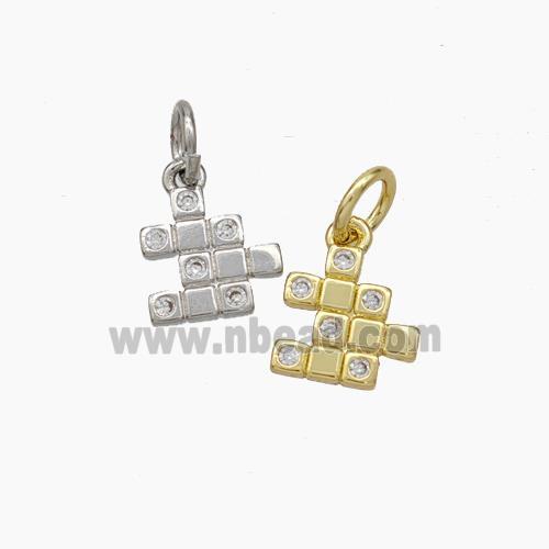 Magic Cube Charms Copper Pendant Pave Zirconia Mixed