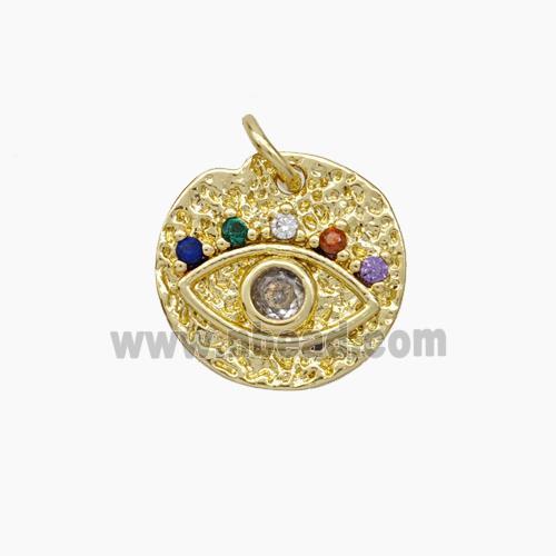 Copper Eye Charms Pendant Micropave Zirconia Gold Plated