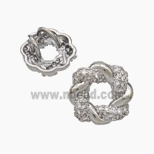 Copper Wreath Pendant Pave Zirconia Platinum Plated