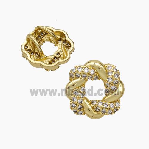 Copper Wreath Pendant Pave Zirconia Gold Plated