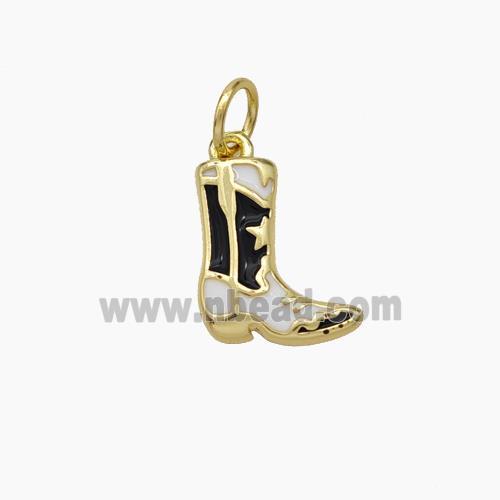 Boot Charms Copper Shoe Pendant Enamel Gold Plated