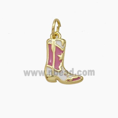 Boot Charms Copper Shoe Pendant Enamel Gold Plated