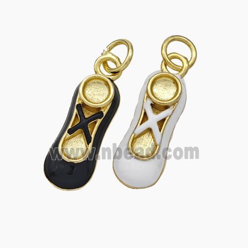 Copper Shoes Charms Enamel Gold Plated Mixed