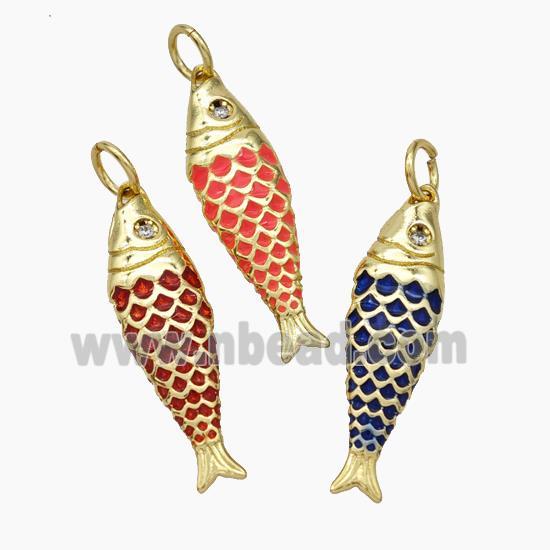 Copper Fish Pendant Painted Gold Plated Mixed