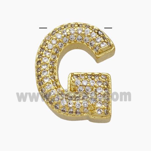 Copper Letter-G Pendant Pave Zirconia Gold Plated