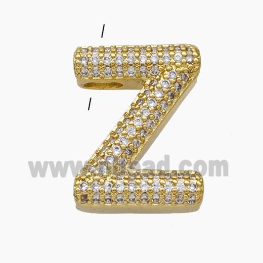 Copper Letter-Z Pendant Pave Zirconia Gold Plated