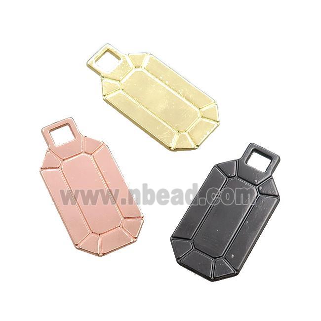 copper pendant, rectangle, mixed