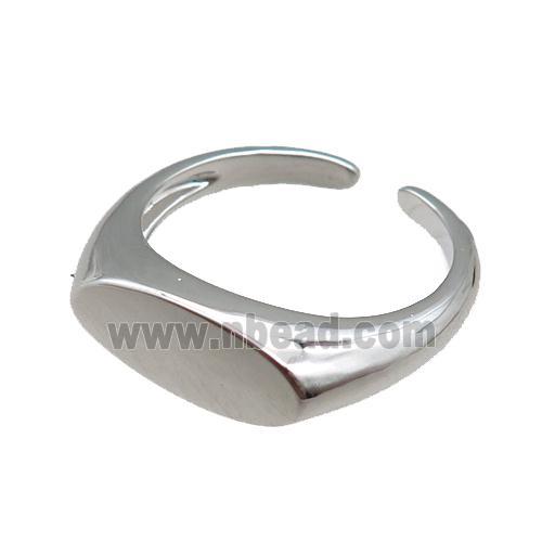 copper Rings, adjustable, platinum plated