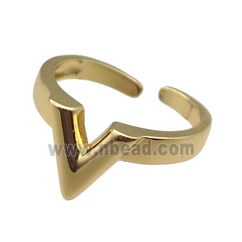 copper Rings, adjustable, gold plated