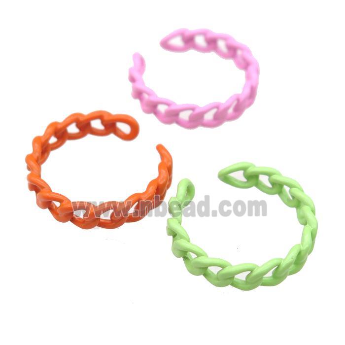 copper Rings with fire lacquered, adjustable, mixed