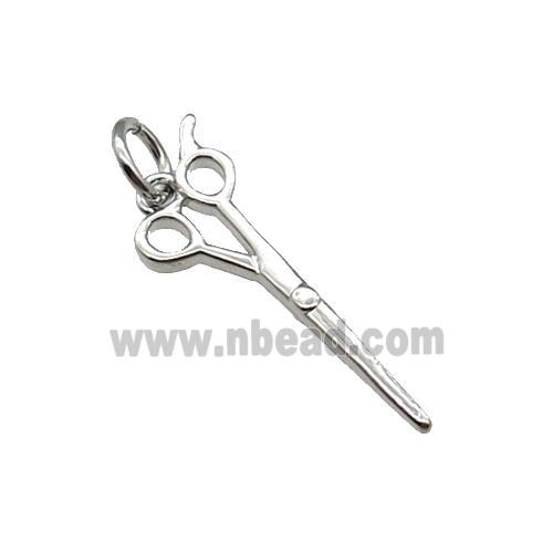 Copper Scissors Charm Pendant Platinum Plated