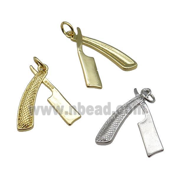 Copper Razor Charm Pendant Mixed