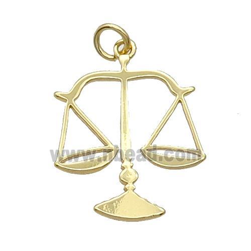 Copper Libra Pendant Charm Gold Plated