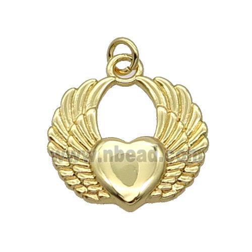 Copper Angel Wing Pendant Gold Plated