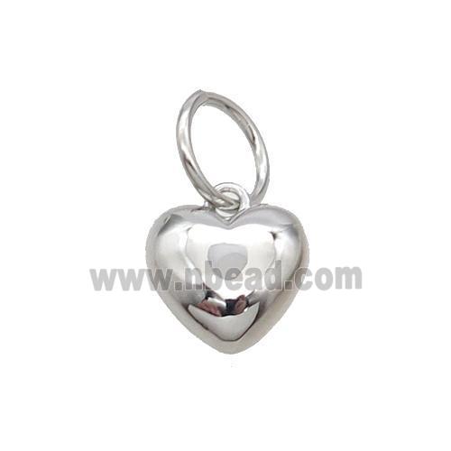 Copper Heart Pendant Platinum Plated