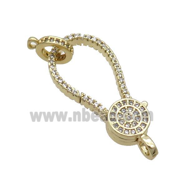 Copper Lobster Clasp Pave Zircon Unfade 18K Gold Plated