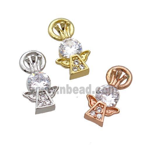 Copper Angel Pendant Pave Zircon Mixed
