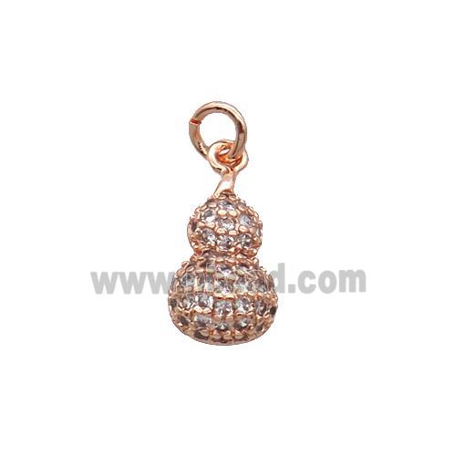 Copper Gourd Pendant Pave Zircon Rose Gold