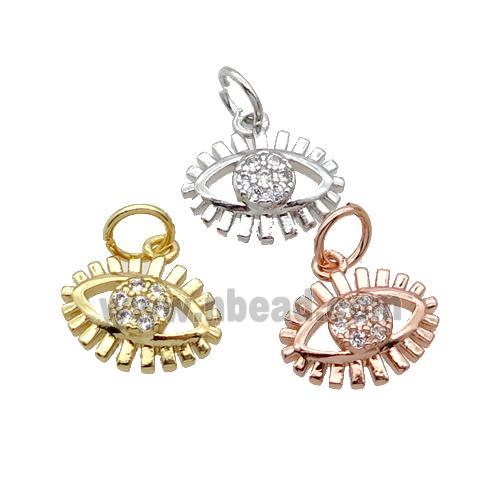 Copper Eye Pendant Pave Zircon Mixed