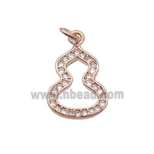 Copper Gourd Pendant Pave Zircon Rose Gold