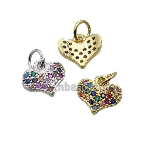 Copper Heart Pendant Pave Zircon Mixed