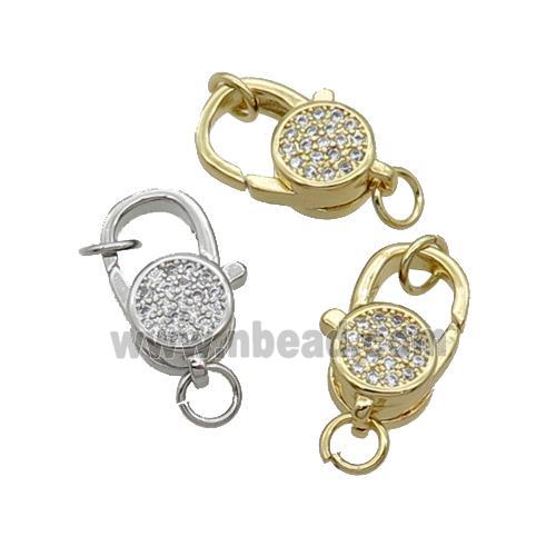 Copper Lobster Clasp Pave Zircon Mixed