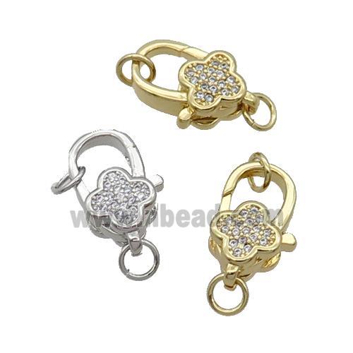 Copper Lobster Clasp Pave Zircon Mixed