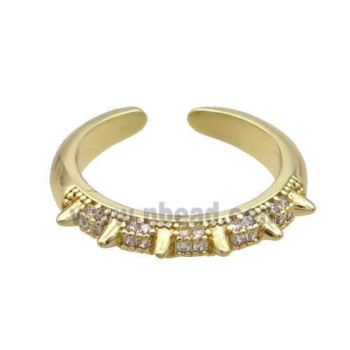 Copper Ring Pave Zircon Gold Plated