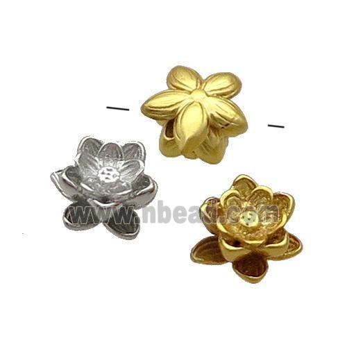 Copper Lotus Beads Flower Mixed