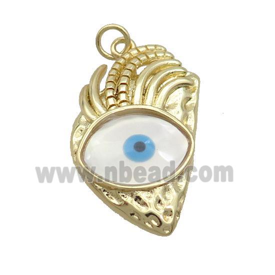 Copper Pendant Pave Shell Evil Eye Gold Plated