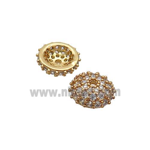 Copper Beadcaps Pave Zircon Gold Plated