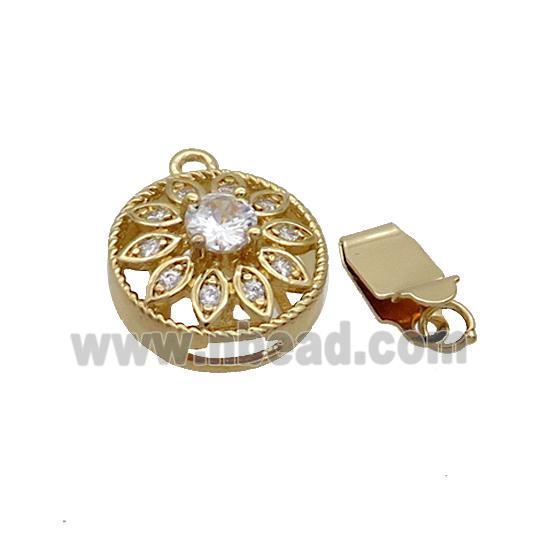 Copper Clasp Pave Zircon Slide 18K Gold