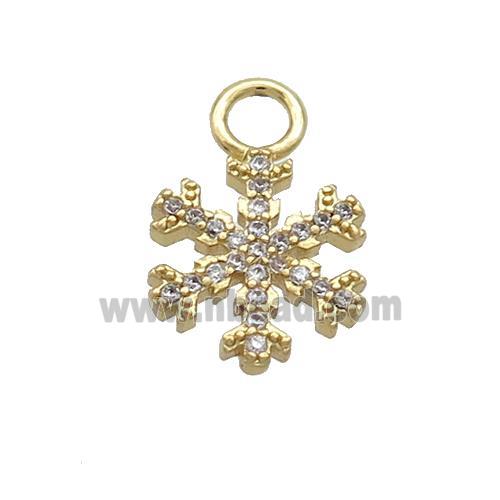 Copper Snowflake Pendant Pave Zircon Christmas Gold Plated