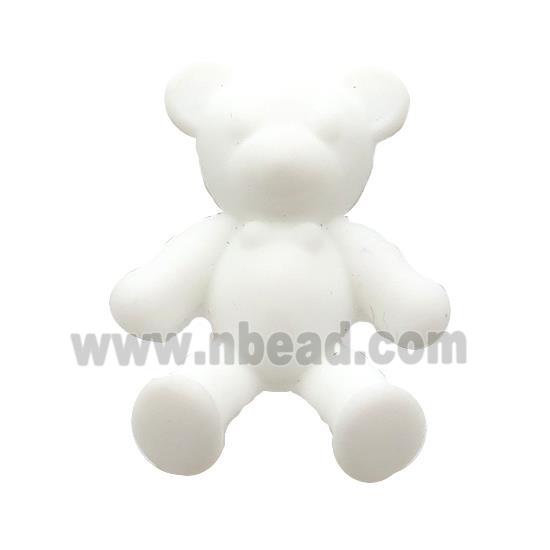 White Resin Bear Pendant Matte