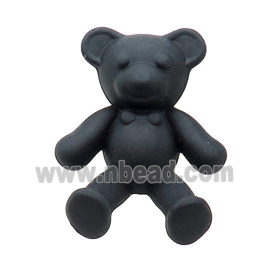 Black Resin Bear Pendant Matte