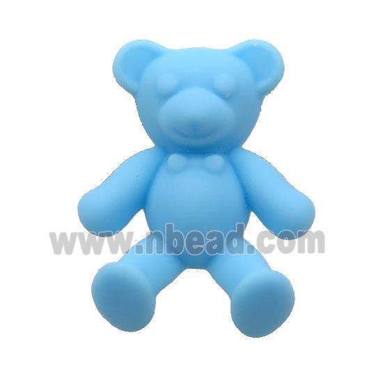 Blue Resin Bear Pendant Matte