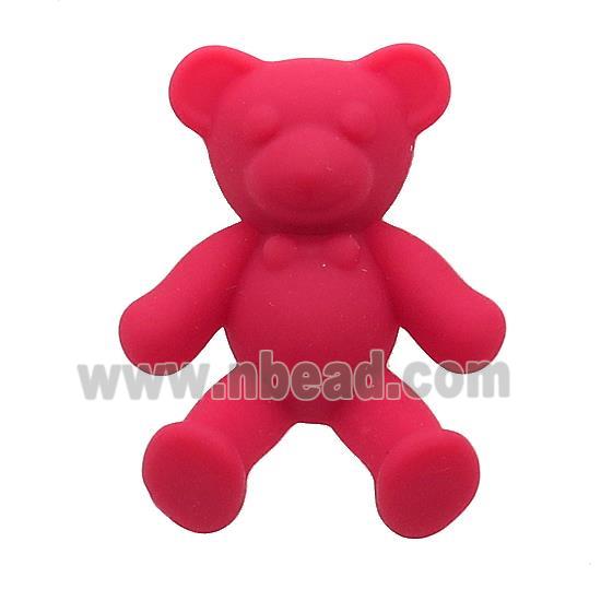 Red Resin Bear Pendant Matte