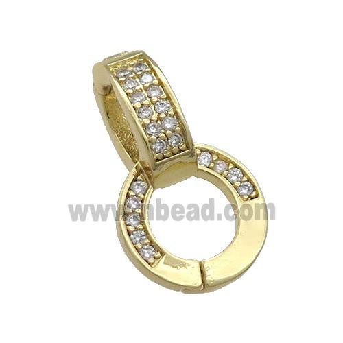 Copper Bails Pave Zircon Gold Plated