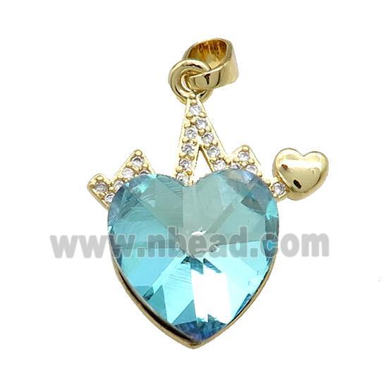 Copper Heartbeat Pendant Pave Crystal Glass Zircon Gold Plated